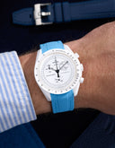 Curved Vertech Rubber Strap - Capri Blue - OM Luxury